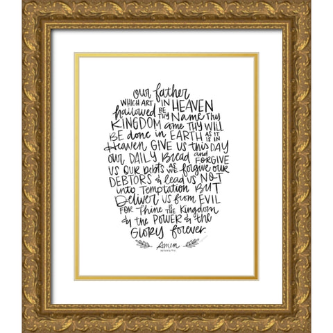 Lords Prayer Gold Ornate Wood Framed Art Print with Double Matting by Brown, Kyra