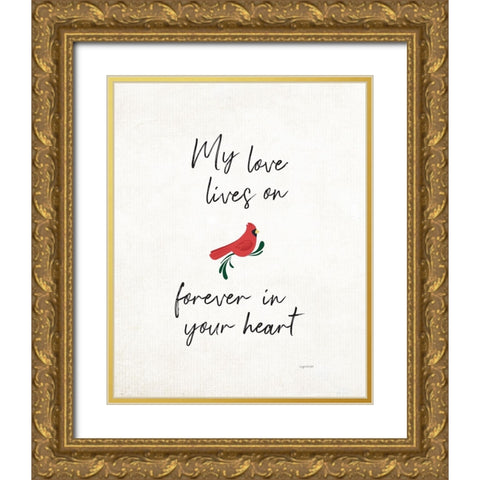 Love Lives Gold Ornate Wood Framed Art Print with Double Matting by Brown, Kyra