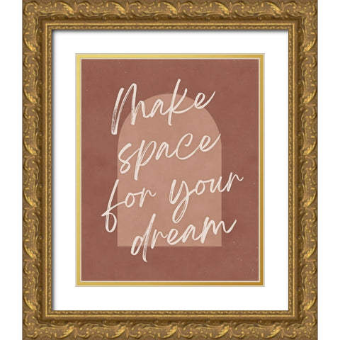 Make Space Gold Ornate Wood Framed Art Print with Double Matting by Blue, Nina