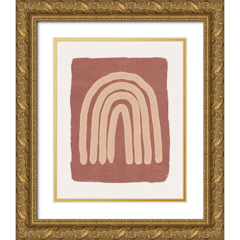 Primitive Arch II Gold Ornate Wood Framed Art Print with Double Matting by Blue, Nina