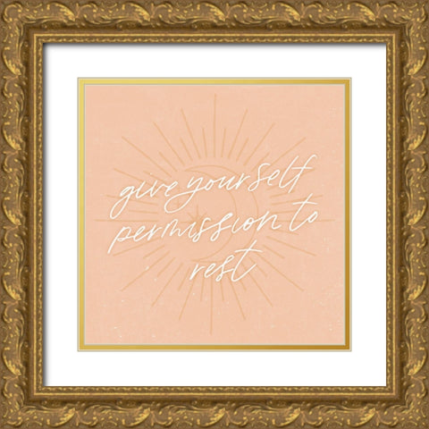 Rest Gold Ornate Wood Framed Art Print with Double Matting by Blue, Nina