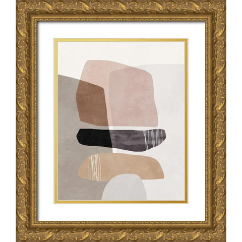 Elemental Phase I Gold Ornate Wood Framed Art Print with Double Matting by Blue, Nina