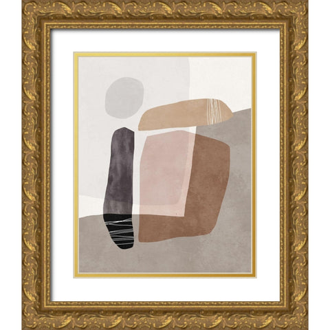 Elemental Phase II Gold Ornate Wood Framed Art Print with Double Matting by Blue, Nina