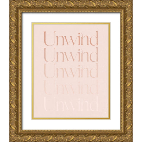 Unwind Gold Ornate Wood Framed Art Print with Double Matting by Blue, Nina