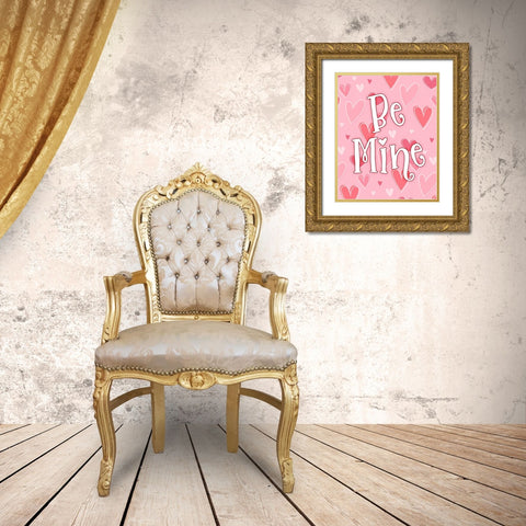 Be Mine Gold Ornate Wood Framed Art Print with Double Matting by Blue, Nina