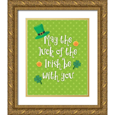 Luck of the Irish Gold Ornate Wood Framed Art Print with Double Matting by Blue, Nina