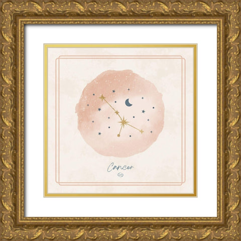 Cancer Gold Ornate Wood Framed Art Print with Double Matting by Blue, Nina