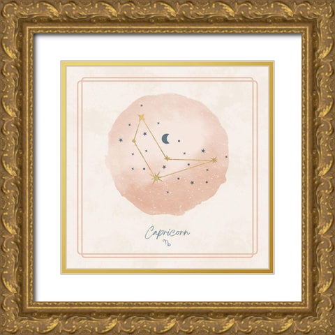 Capricorn Gold Ornate Wood Framed Art Print with Double Matting by Blue, Nina