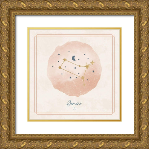 Gemini Gold Ornate Wood Framed Art Print with Double Matting by Blue, Nina