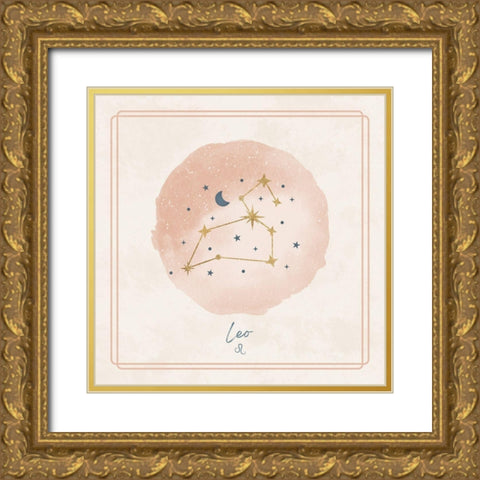 Leo Gold Ornate Wood Framed Art Print with Double Matting by Blue, Nina