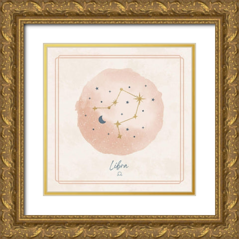 Libra Gold Ornate Wood Framed Art Print with Double Matting by Blue, Nina