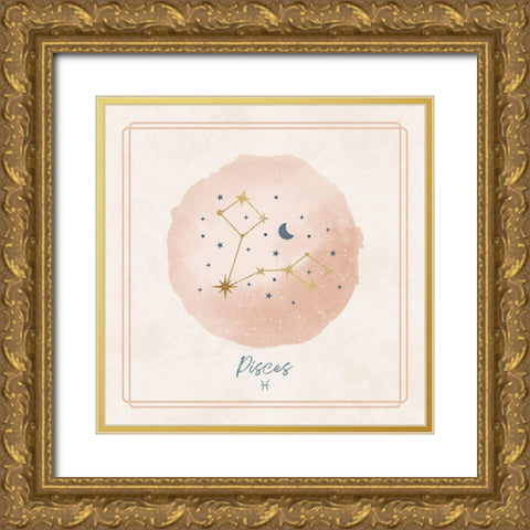 Pisces Gold Ornate Wood Framed Art Print with Double Matting by Blue, Nina