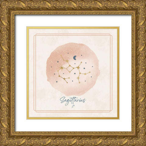 Sagittarius Gold Ornate Wood Framed Art Print with Double Matting by Blue, Nina