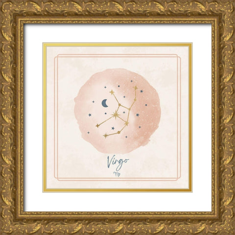 Virgo Gold Ornate Wood Framed Art Print with Double Matting by Blue, Nina