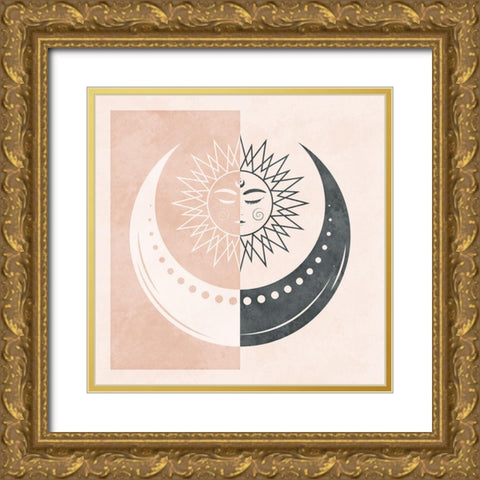 Sun and Moon II Gold Ornate Wood Framed Art Print with Double Matting by Blue, Nina