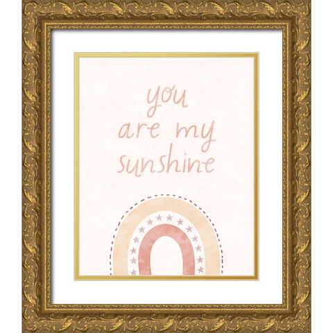 My Sunshine Gold Ornate Wood Framed Art Print with Double Matting by Blue, Nina