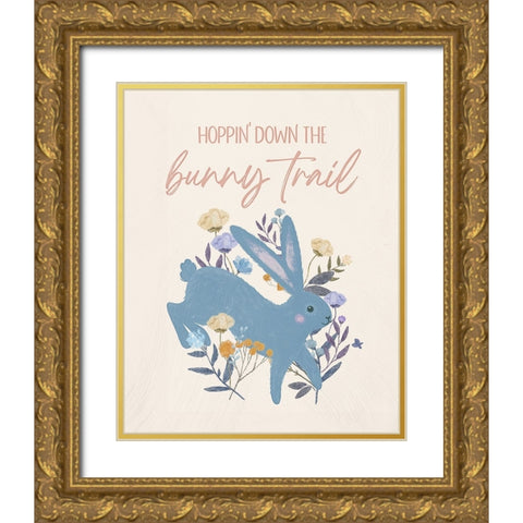 Bunny Trail Gold Ornate Wood Framed Art Print with Double Matting by Blue, Nina