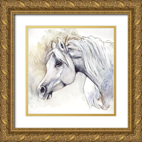 Dreamer Gold Ornate Wood Framed Art Print with Double Matting by Blue, Nina