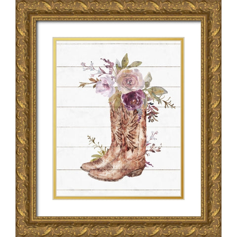 Boots Gold Ornate Wood Framed Art Print with Double Matting by Blue, Nina