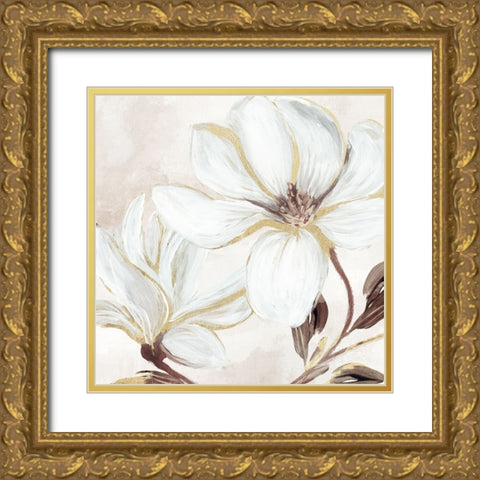 Elegant Magnolia Gold Ornate Wood Framed Art Print with Double Matting by Blue, Nina