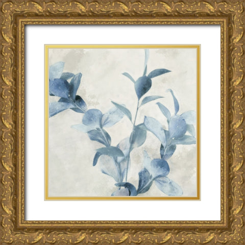 Blue Botanicals Gold Ornate Wood Framed Art Print with Double Matting by Blue, Nina