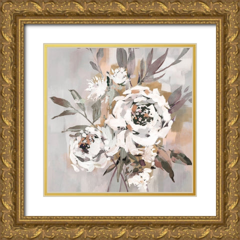 Antique Rose II Gold Ornate Wood Framed Art Print with Double Matting by Blue, Nina