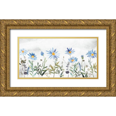 Wildflowers II Gold Ornate Wood Framed Art Print with Double Matting by Blue, Nina
