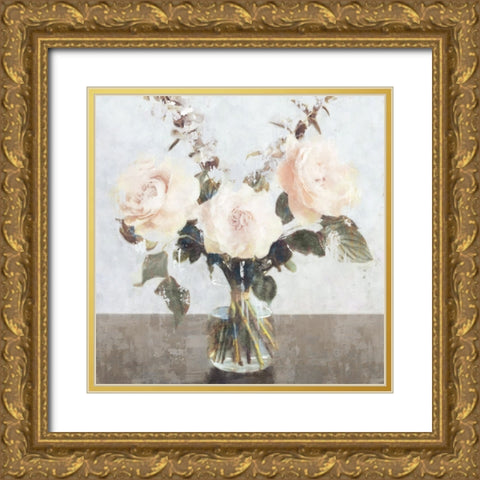 Euphoria Bouquet Gold Ornate Wood Framed Art Print with Double Matting by Blue, Nina