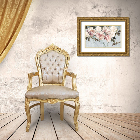 Hanging Country Blooms Gold Ornate Wood Framed Art Print with Double Matting by Blue, Nina