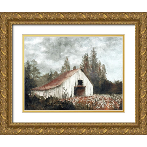 Rusted Hearth Barn Gold Ornate Wood Framed Art Print with Double Matting by Blue, Nina