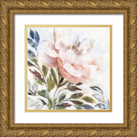 Peony Melody II Gold Ornate Wood Framed Art Print with Double Matting by Blue, Nina