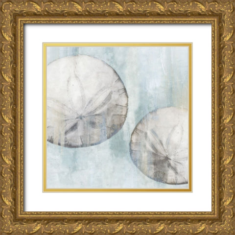 Sand Dollars Gold Ornate Wood Framed Art Print with Double Matting by Blue, Nina