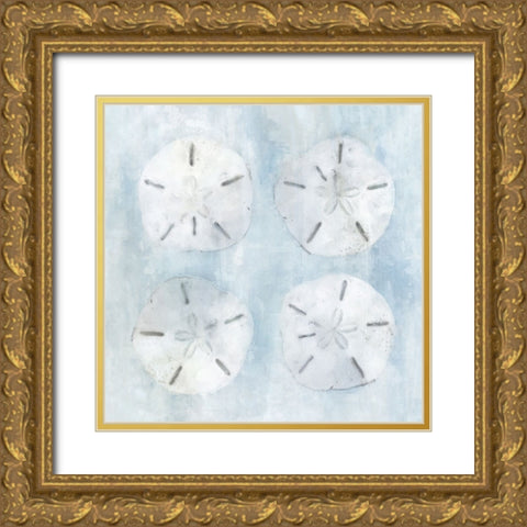 Sand Dollars II Gold Ornate Wood Framed Art Print with Double Matting by Blue, Nina