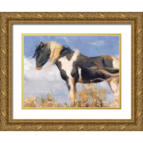 Windswept Gold Ornate Wood Framed Art Print with Double Matting by Blue, Nina