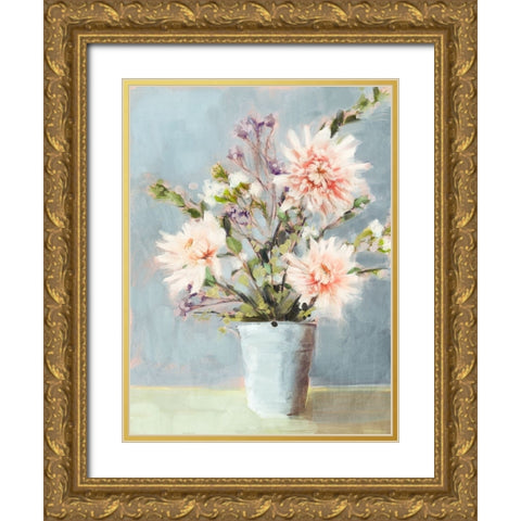 Spring Florals II Gold Ornate Wood Framed Art Print with Double Matting by Blue, Nina