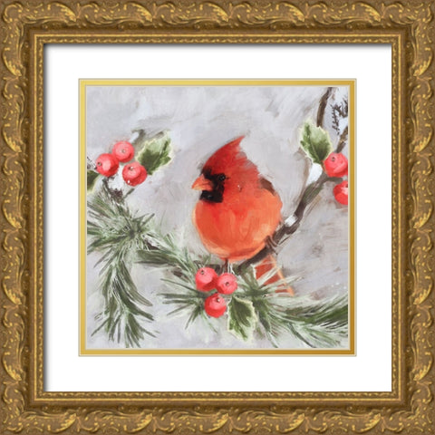 Cardinal Gold Ornate Wood Framed Art Print with Double Matting by Blue, Nina