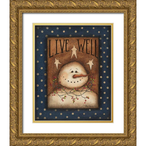 Live Well Gold Ornate Wood Framed Art Print with Double Matting by Lewis, Kim