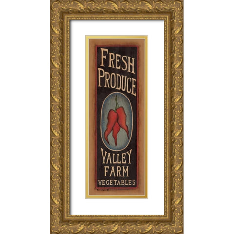 Peppers Gold Ornate Wood Framed Art Print with Double Matting by Lewis, Kim
