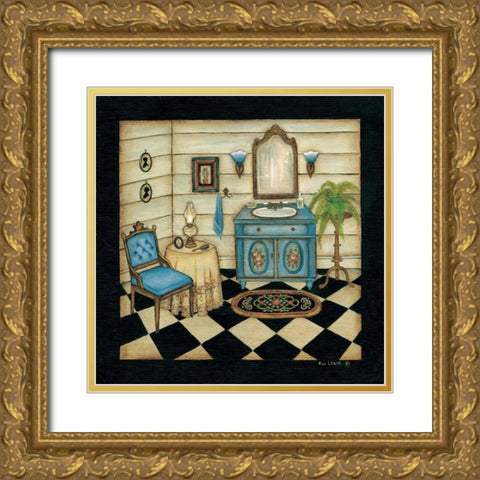 Blue Sink Gold Ornate Wood Framed Art Print with Double Matting by Lewis, Kim
