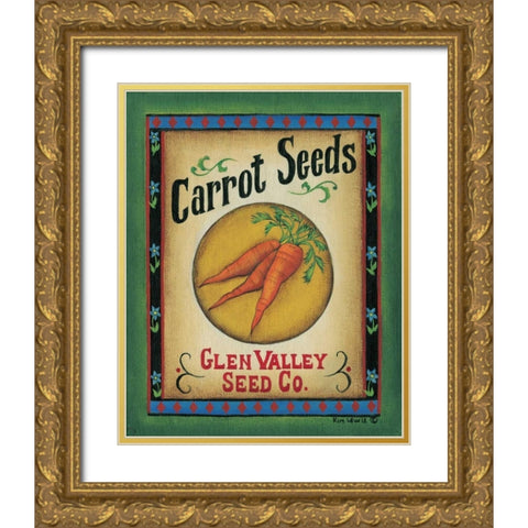 Carrot Seeds Gold Ornate Wood Framed Art Print with Double Matting by Lewis, Kim