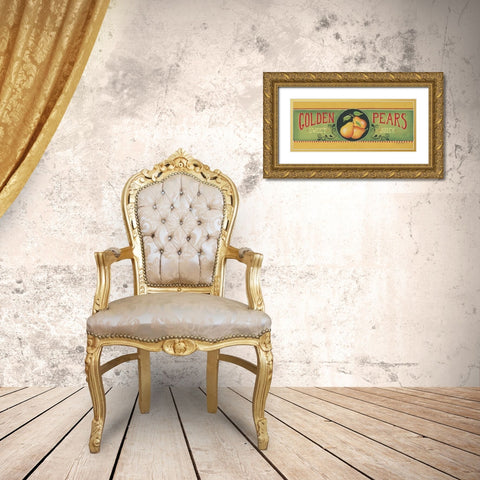 Golden Pears Gold Ornate Wood Framed Art Print with Double Matting by Lewis, Kim
