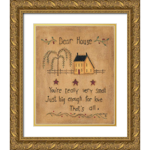 Dear House Gold Ornate Wood Framed Art Print with Double Matting by Lewis, Kim