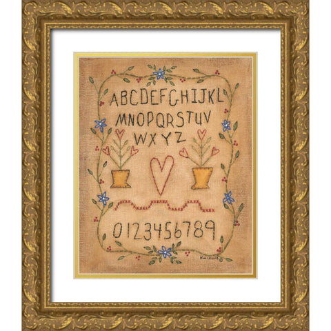 ABC Gold Ornate Wood Framed Art Print with Double Matting by Lewis, Kim