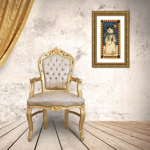 Warm Winter Welcome Gold Ornate Wood Framed Art Print with Double Matting by Lewis, Kim