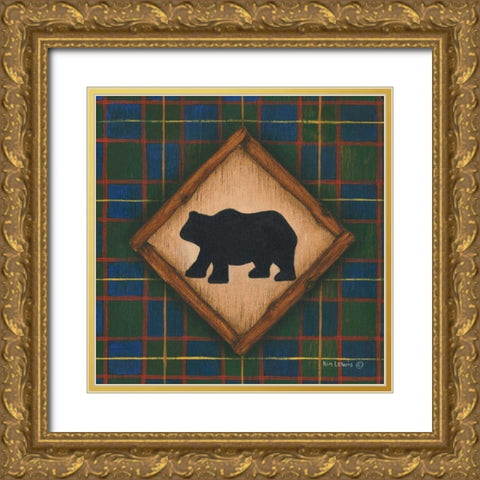 Bear Gold Ornate Wood Framed Art Print with Double Matting by Lewis, Kim