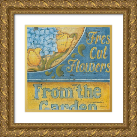 Hydrangea II Gold Ornate Wood Framed Art Print with Double Matting by Lewis, Kim