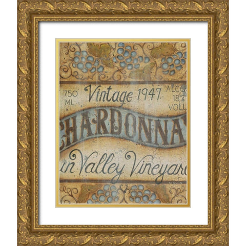 Valley Vineyard I Gold Ornate Wood Framed Art Print with Double Matting by Lewis, Kim