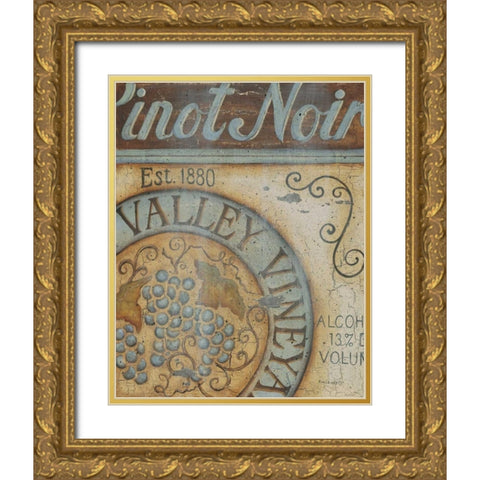 Valley Vineyard II Gold Ornate Wood Framed Art Print with Double Matting by Lewis, Kim