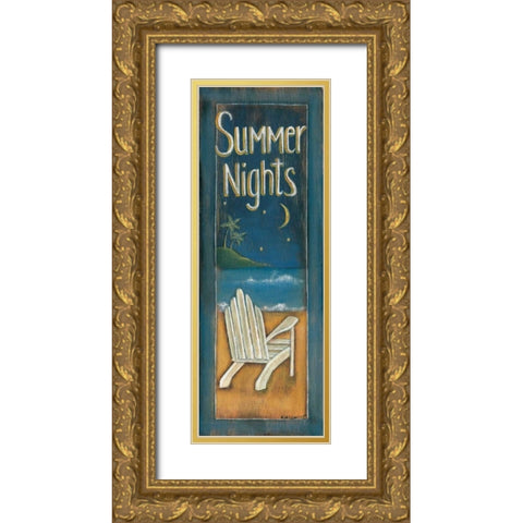 Summer Nights Gold Ornate Wood Framed Art Print with Double Matting by Lewis, Kim