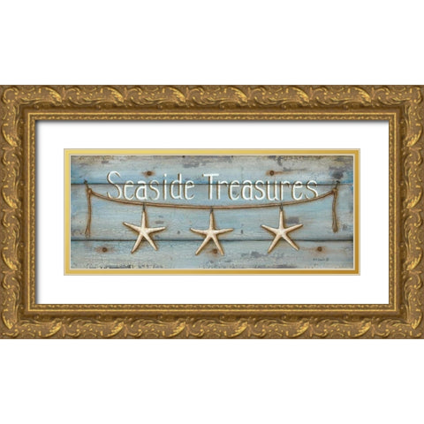 Seaside Treasures Gold Ornate Wood Framed Art Print with Double Matting by Lewis, Kim
